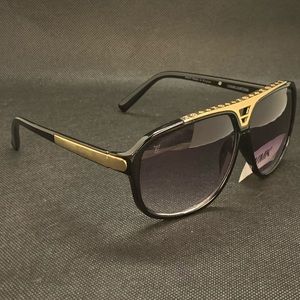 New Mens Black/Gold Sunglasses